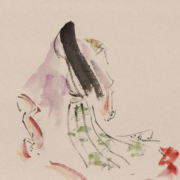 俳画（後ろ姿）